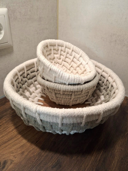 Makramee-Schalen im 3er-Set